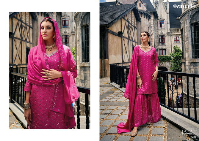 Majestic By Zaveri Sharara Readymade Suits Catalog
